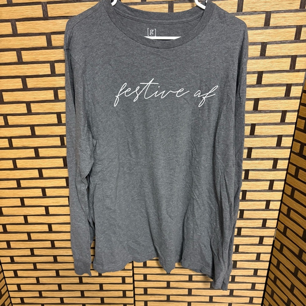 George Gray Festive AF Long Sleeve‎ Tee Size XL